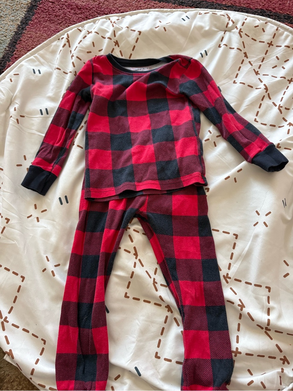 Old Navy Red and Black Buffalo Plaid Kids Pajama Set